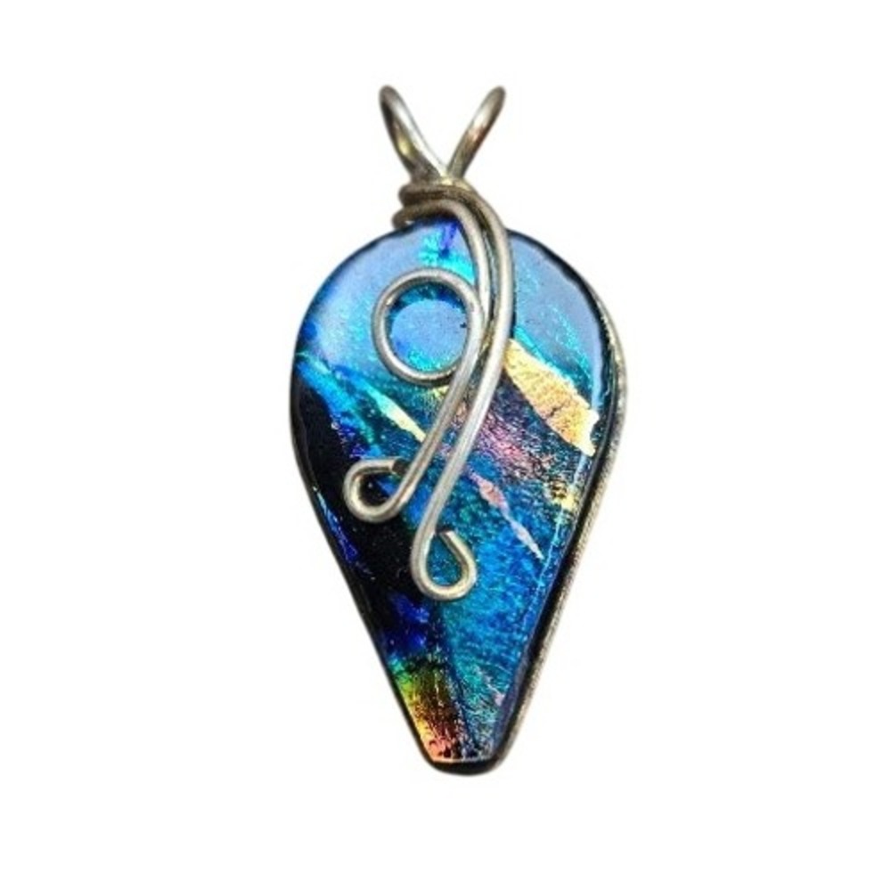 Dichroic Glass‎ Rainbow Wisteria Pendant